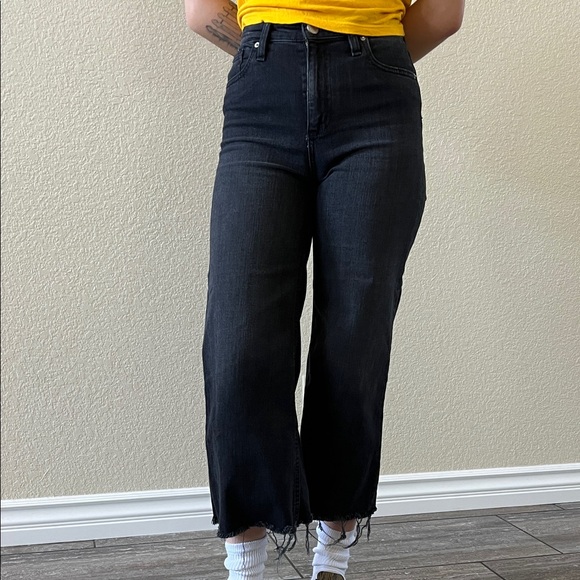 BDG Denim - BDG Urban Outfitters Black distressed Flared cropped high waisted denim Jeans